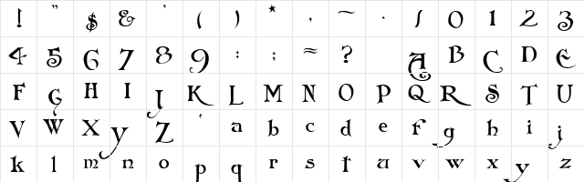 Arlekino Regular  glyph index