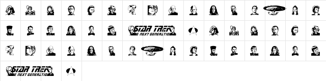 TNGcast Regular  glyph index