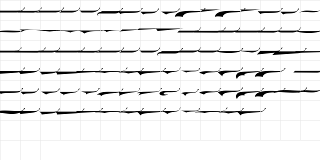 LHF Ballpark Swashes Regular  glyph index