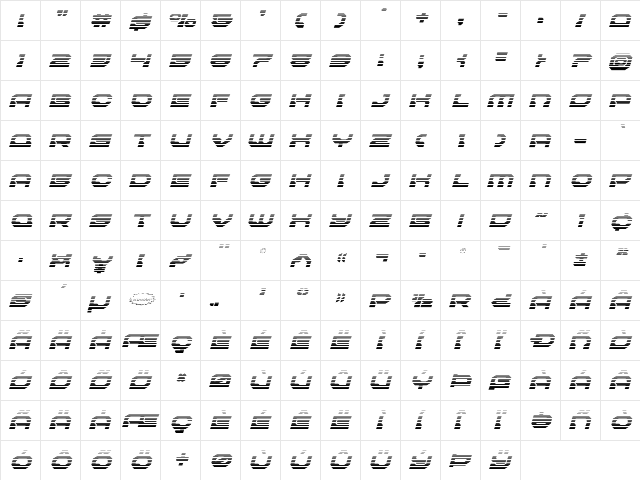 Pulsar Class Solid Gradient Italic Italic  glyph index