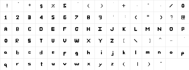 Own Font Regular  glyph index