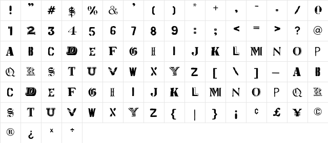 World Tour Regular  glyph index
