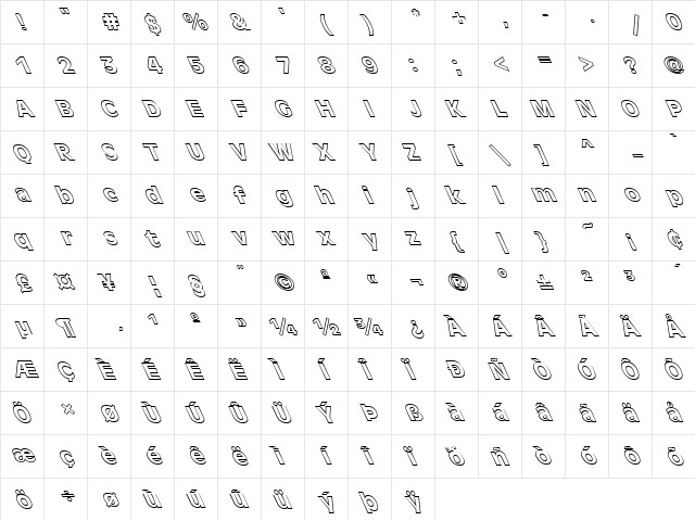 FZ BASIC 1 HOLLOW LEFTY Normal  glyph index