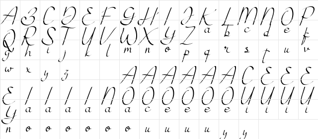 Atthia Demo Regular  glyph index