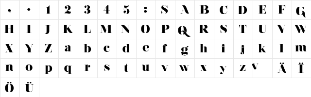 Nouvelle Vague Nouvelle Vague Black  glyph index