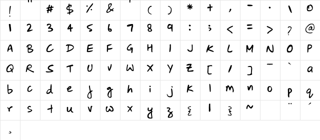 Dimaag Regular  glyph index