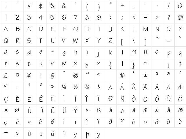 adi1 Regular  glyph index