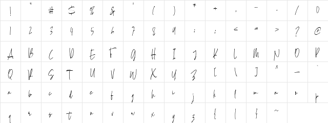 Goldenside Alt Regular  glyph index