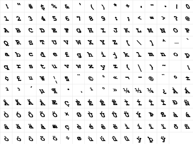 FZ BASIC 54 SPIKED LEFTY Normal  glyph index