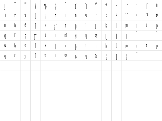 Supermarket 3 Regular  glyph index