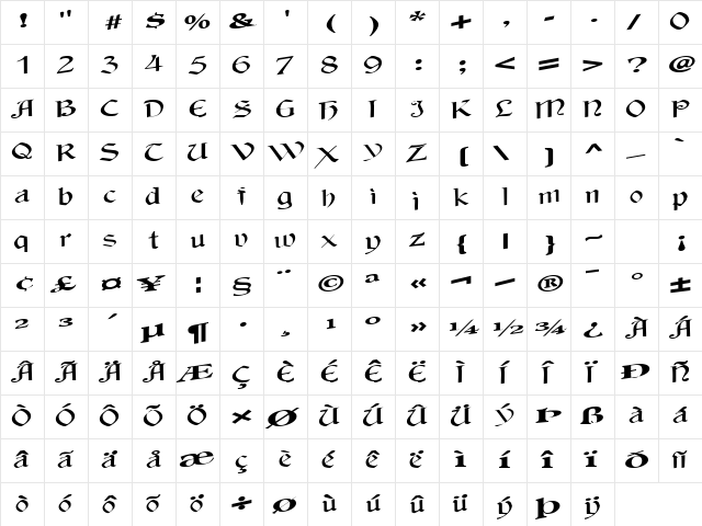 AgainstTheWind49 Regular  glyph index