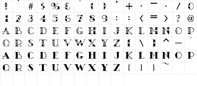 AC1-Thanksgiving Regular  glyph index