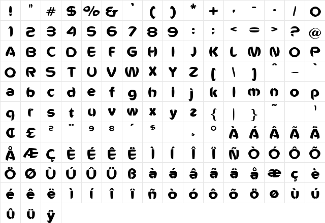 Voldemort Regular  glyph index