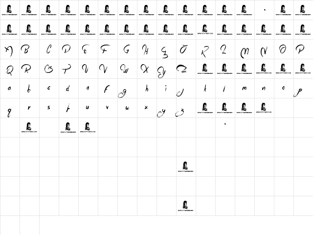Rags To Riches Regular  glyph index