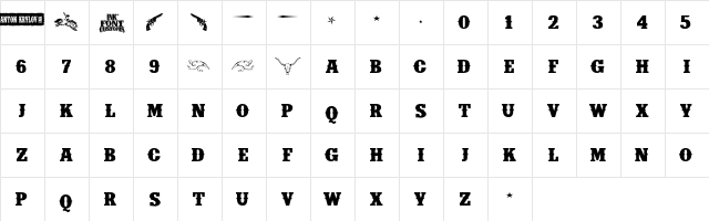IFC INSANE RODEO BOLD Bold  glyph index