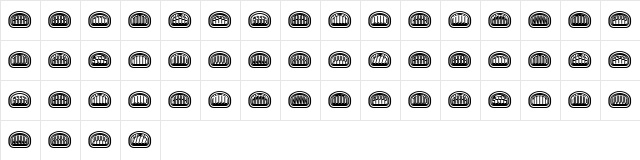 Quinteto Regular  glyph index