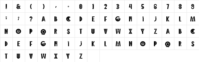 Echo Ethnic Regular  glyph index