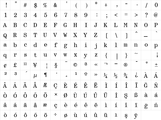 00649 Regular  glyph index