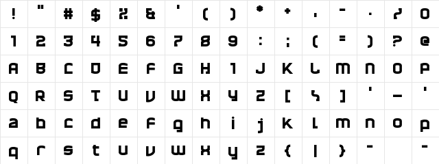 Hawkeye Regular  glyph index