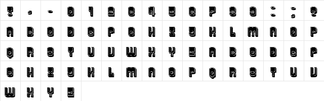 Trailer Regular  glyph index