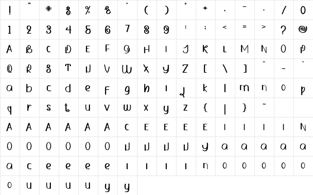 FRESH FOOD Regular  glyph index
