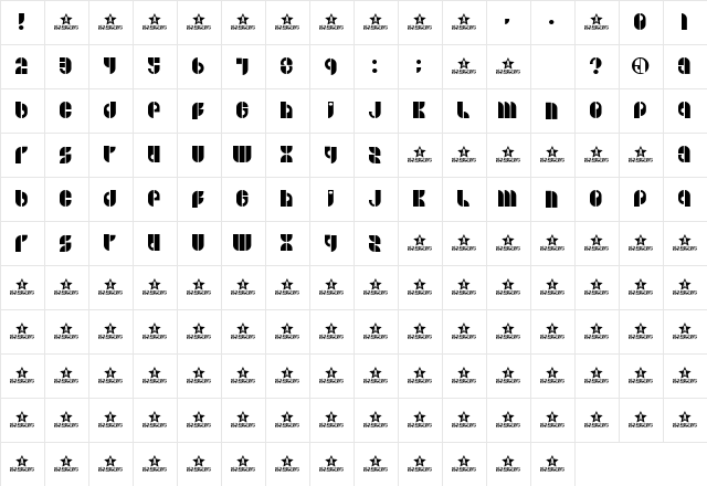 B SIDE BY BILLY ARGEL BLOCK  glyph index