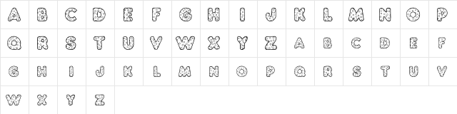 Chubby Dotty Regular  glyph index