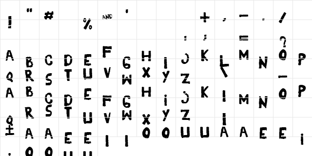YES_shaken Regular  glyph index