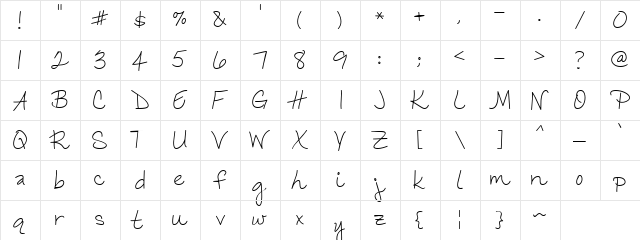 CK Carefree Regular  glyph index