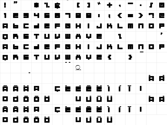 Almanaque Normal  glyph index