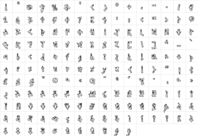 LTTiger InWaitOne Regular  glyph index