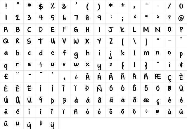 KG Shadow of the Day Regular  glyph index