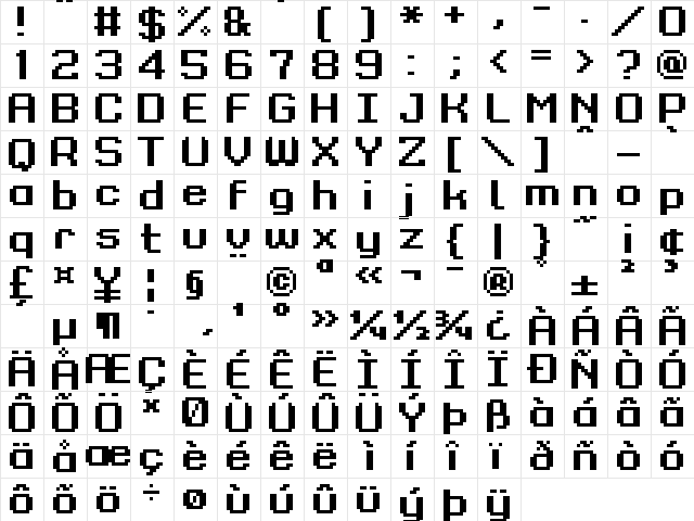 Grixel Kyrou 9 Regular Bold Xtnd Regular  glyph index