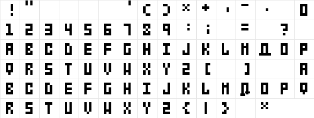 xenon2 Regular  glyph index