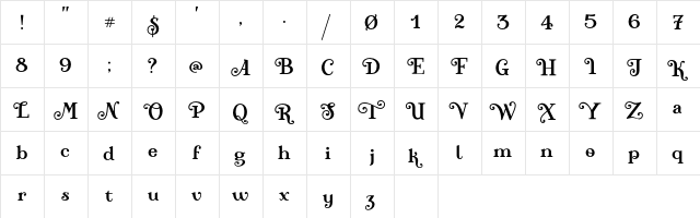 Teach Demo Regular  glyph index