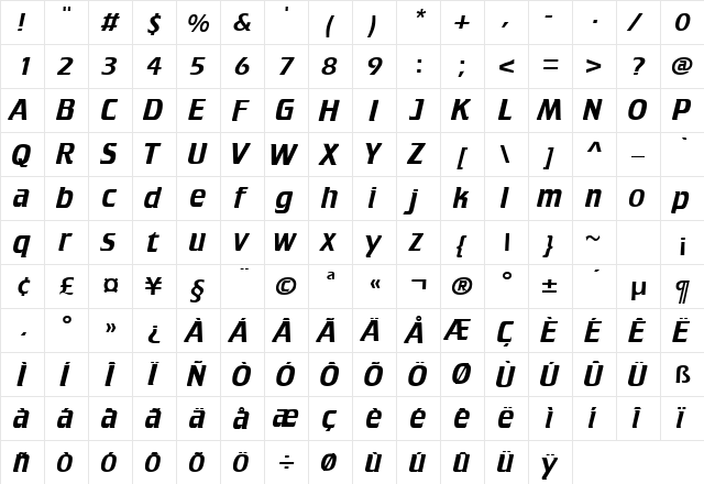 Crillee Plain Plain  glyph index
