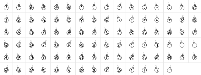 CK Tree Ornaments Regular  glyph index