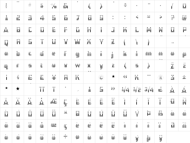CFB1 American Patriot SOLID 2 Bold  glyph index