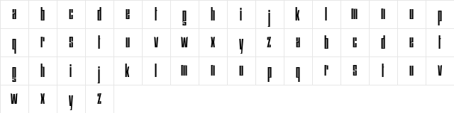 Squaresville Regular  glyph index