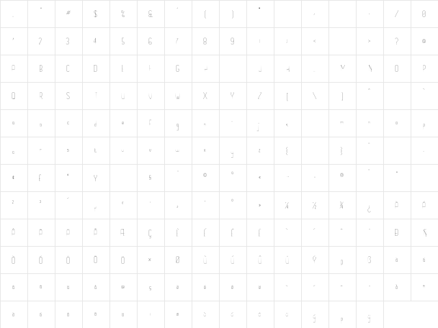 RM DECOmid Regular  glyph index