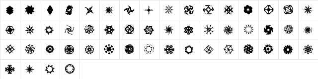 OddBats Regular  glyph index