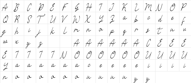 Sellby Ridge Demo Regular  glyph index