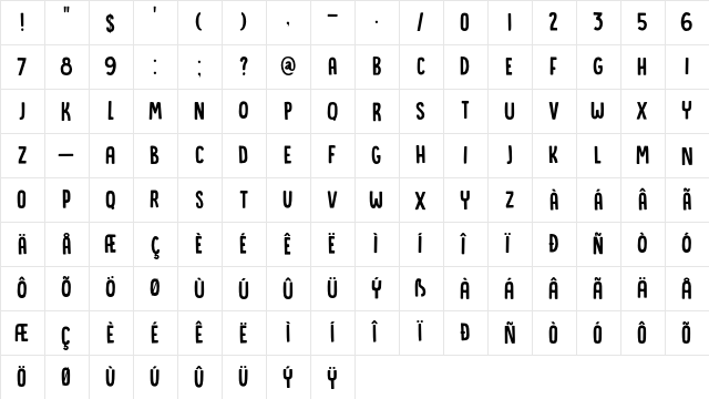 DK Canoodle Regular  glyph index