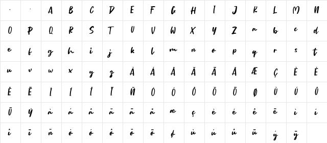 Ultimate Victory Demo Regular  glyph index