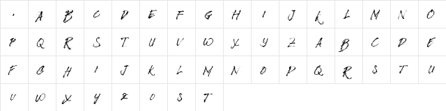 BizardleSs Regular  glyph index
