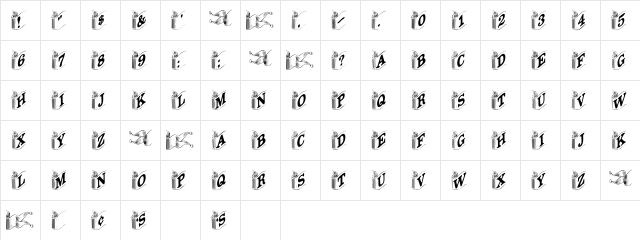 DaRib Plain  glyph index
