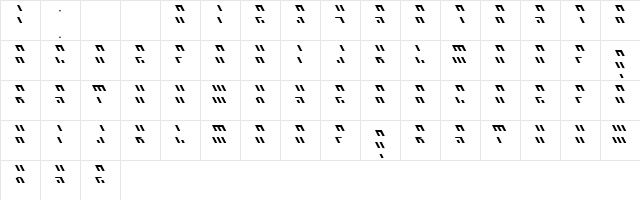 Acid Visions 1986 One Regular  glyph index