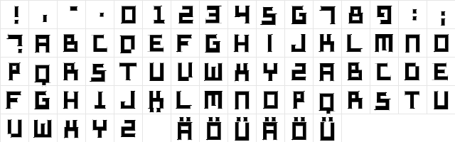 SketchiquaB Regular  glyph index