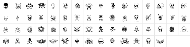 only skulls Regular  glyph index