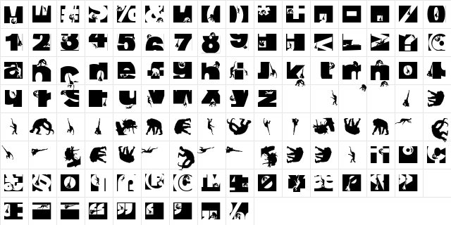 TypoApish Regular  glyph index